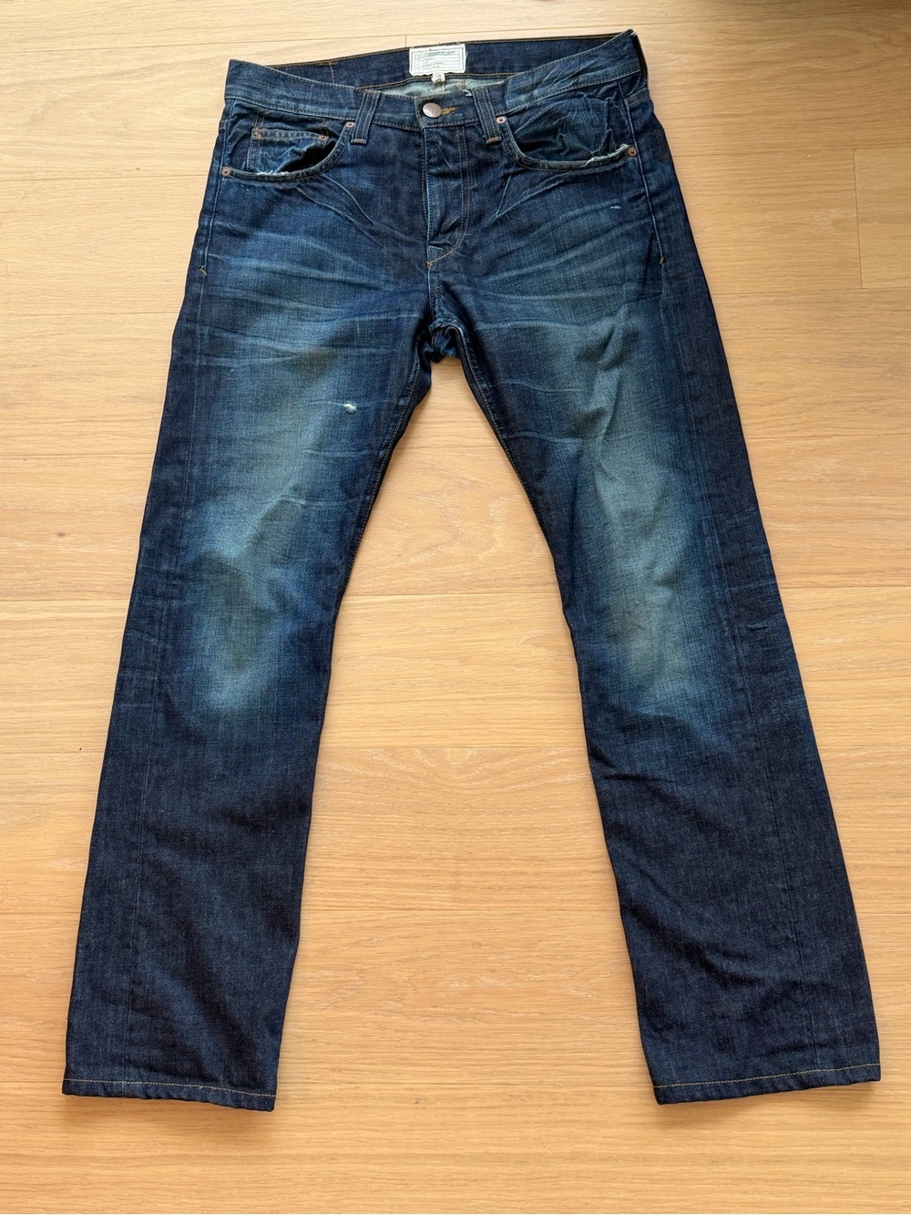 Current Elliott Men's Dark Blue Straight Fit Jeans